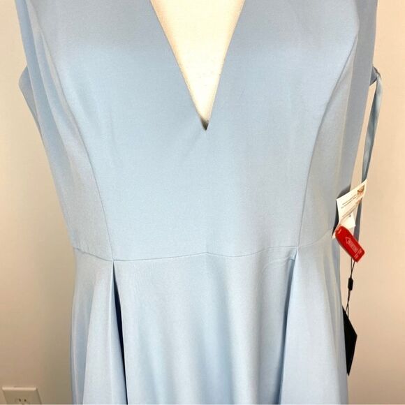 Mac Duggal NWT 26540 BEADED CAP SLEEVE V NECK A LINE GOWN in French Blue… - Picture 10 of 13